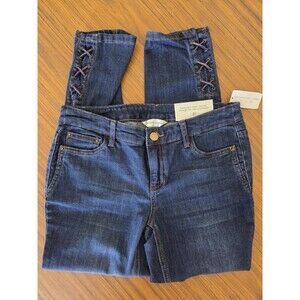 NWT Christopher & Banks Womens The Perfect Jean Ankle Straight Fit Mid Rise Sz 4